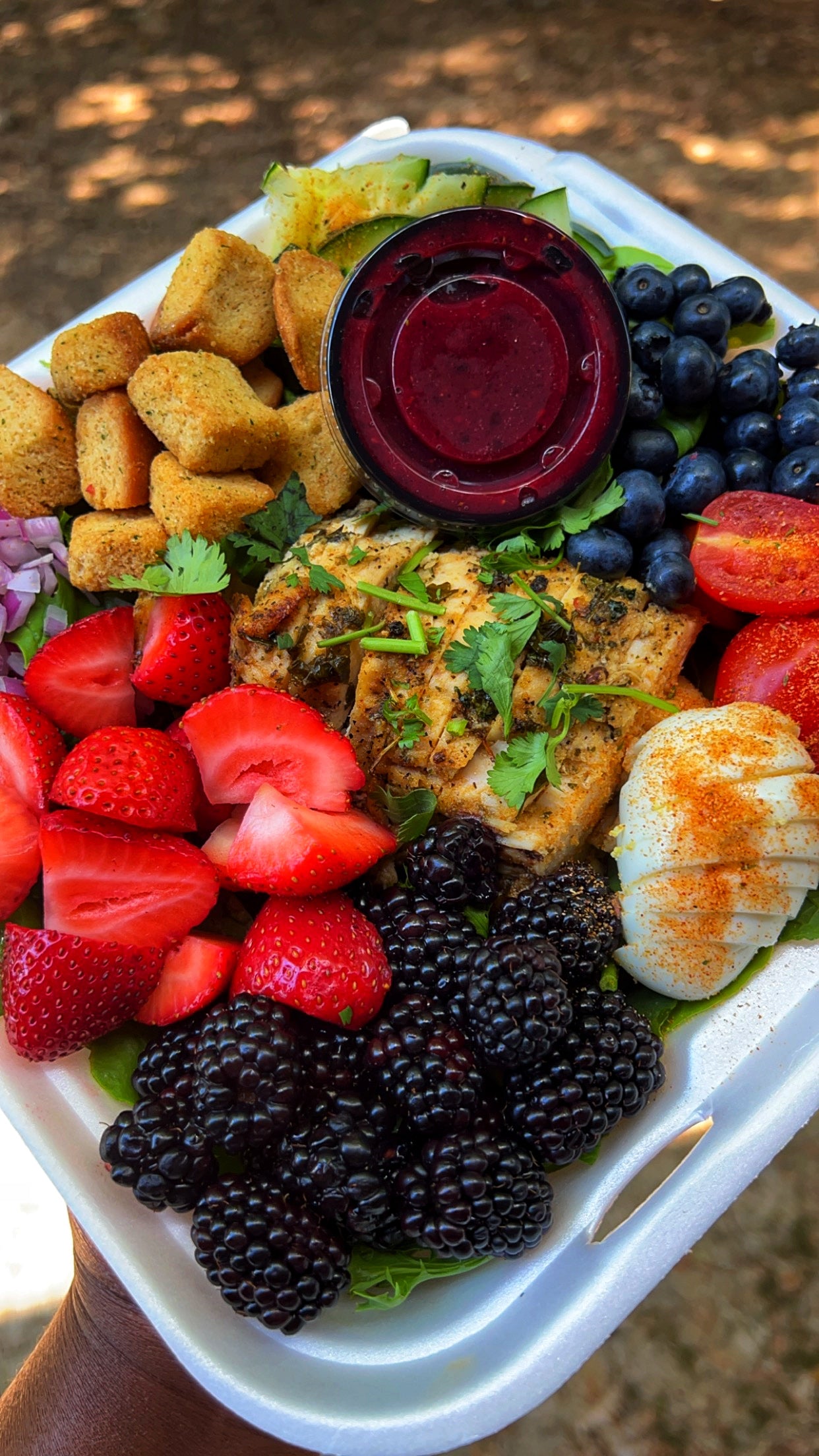 Loaded Salad with Chicken and Fruit